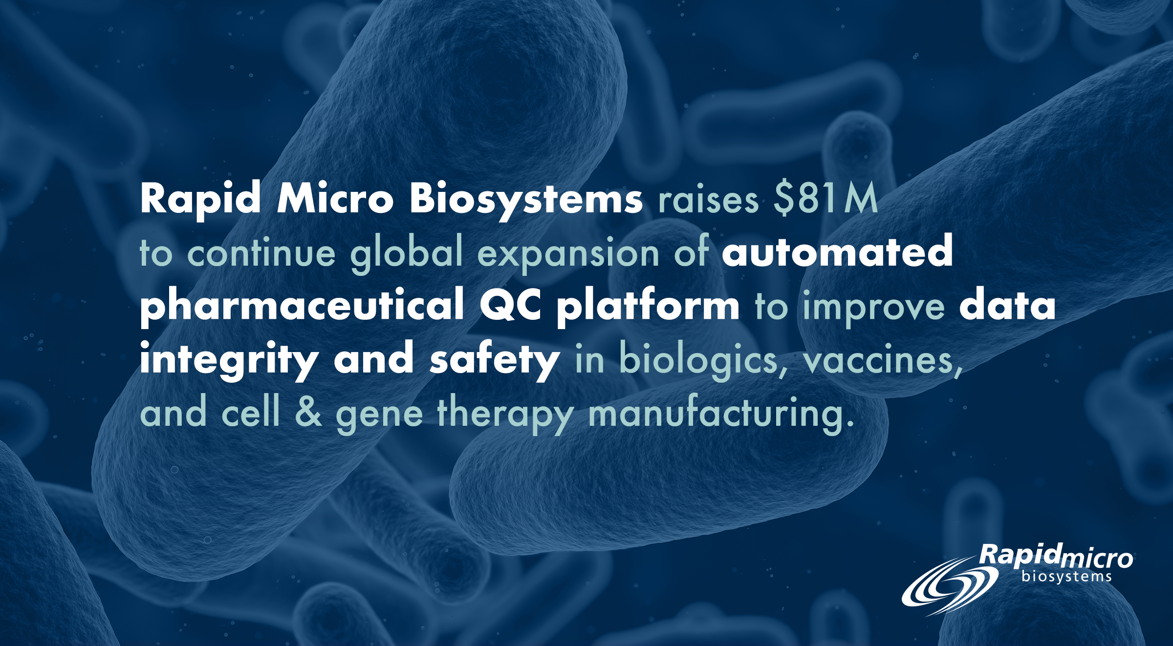 Rapid Micro Biosystems, Inc. announced the completion of an $81 million equity financing